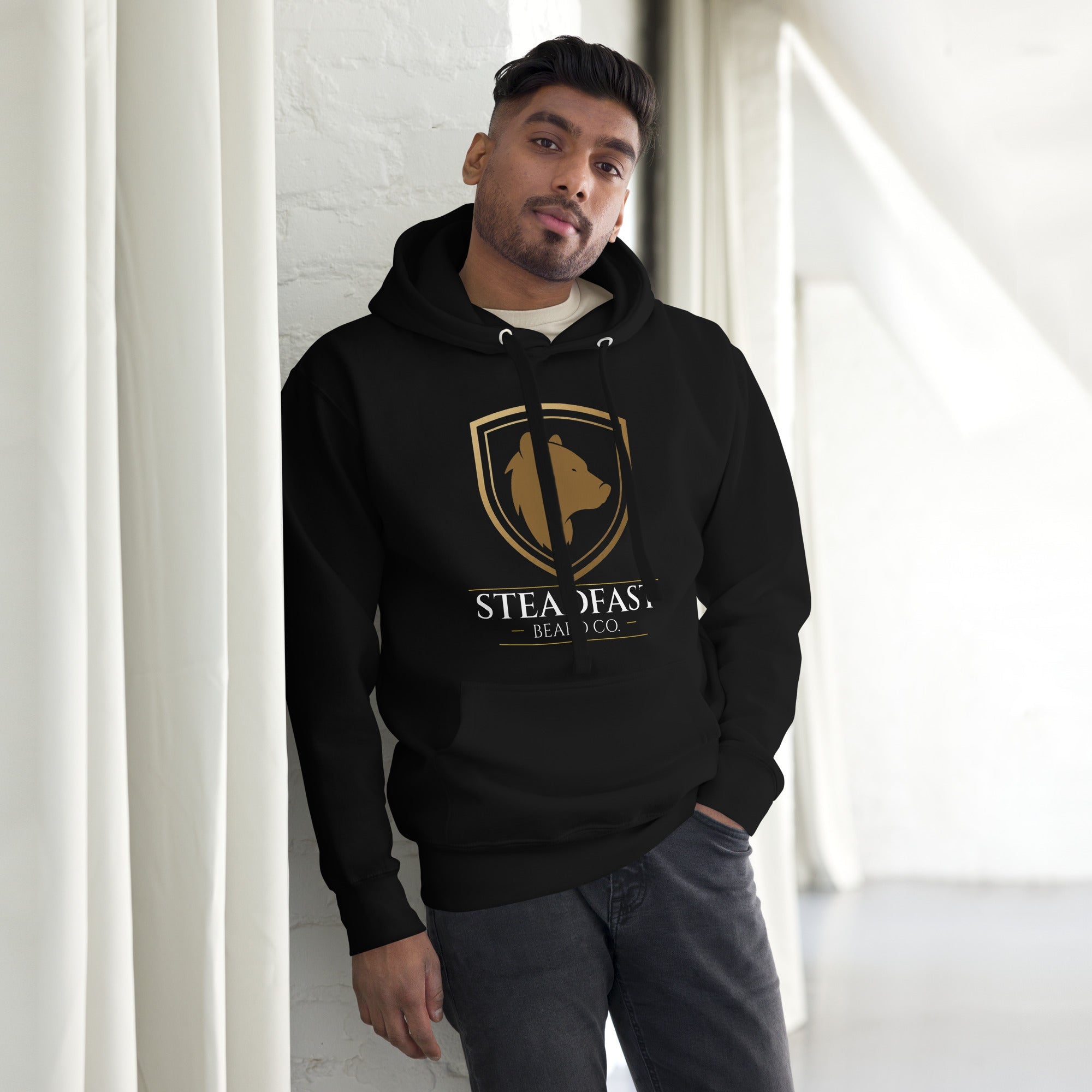 Steadfast Beard Co. Big Bear Logo with Motto Unisex Hoodie - Steadfast Beard Co.