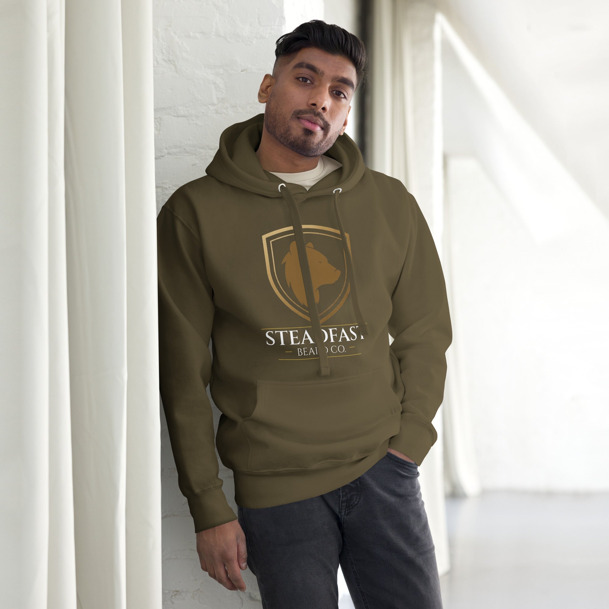 Steadfast Beard Co. Big Bear Logo with Motto Unisex Hoodie - Steadfast Beard Co.