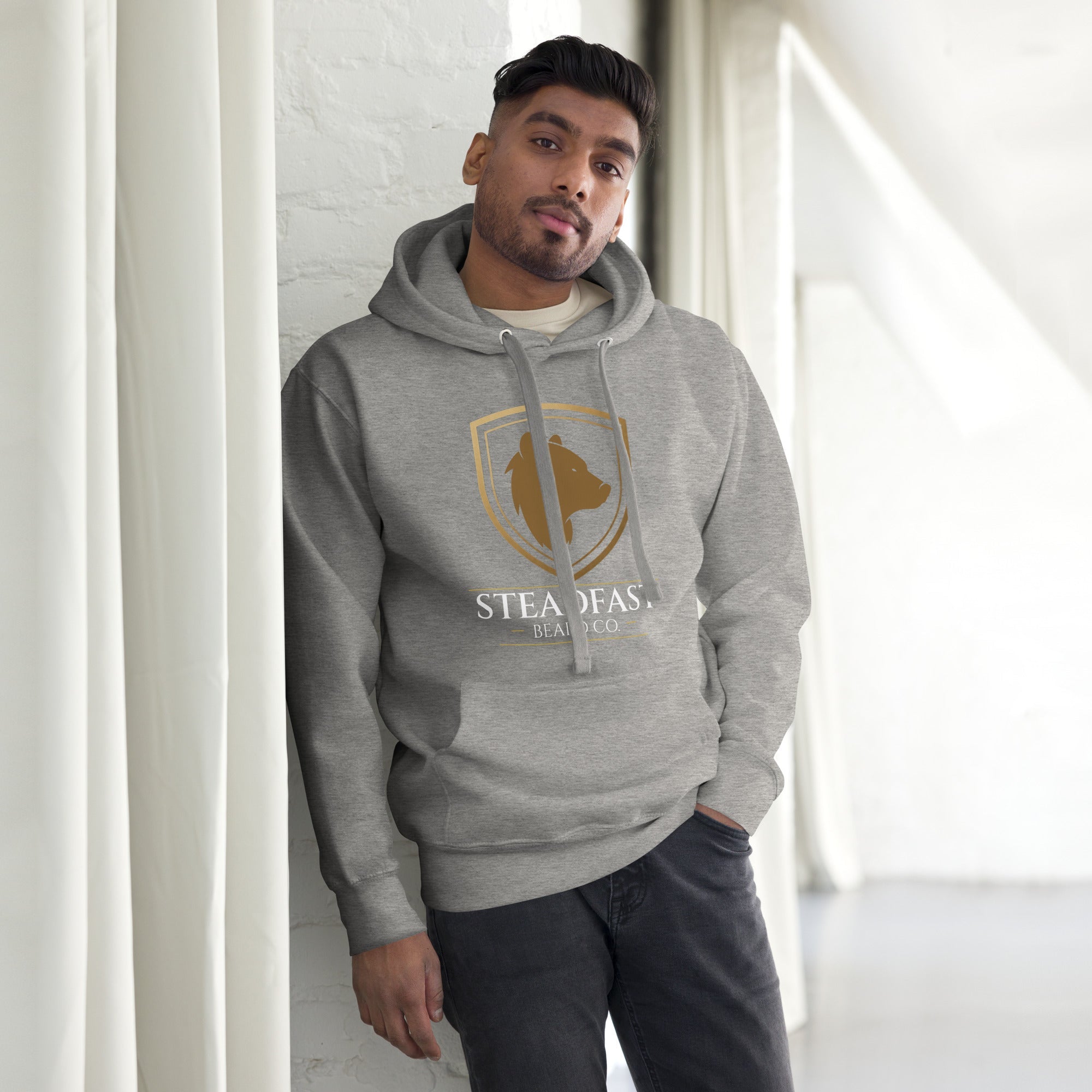 Steadfast Beard Co. Big Bear Logo with Motto Unisex Hoodie - Steadfast Beard Co.