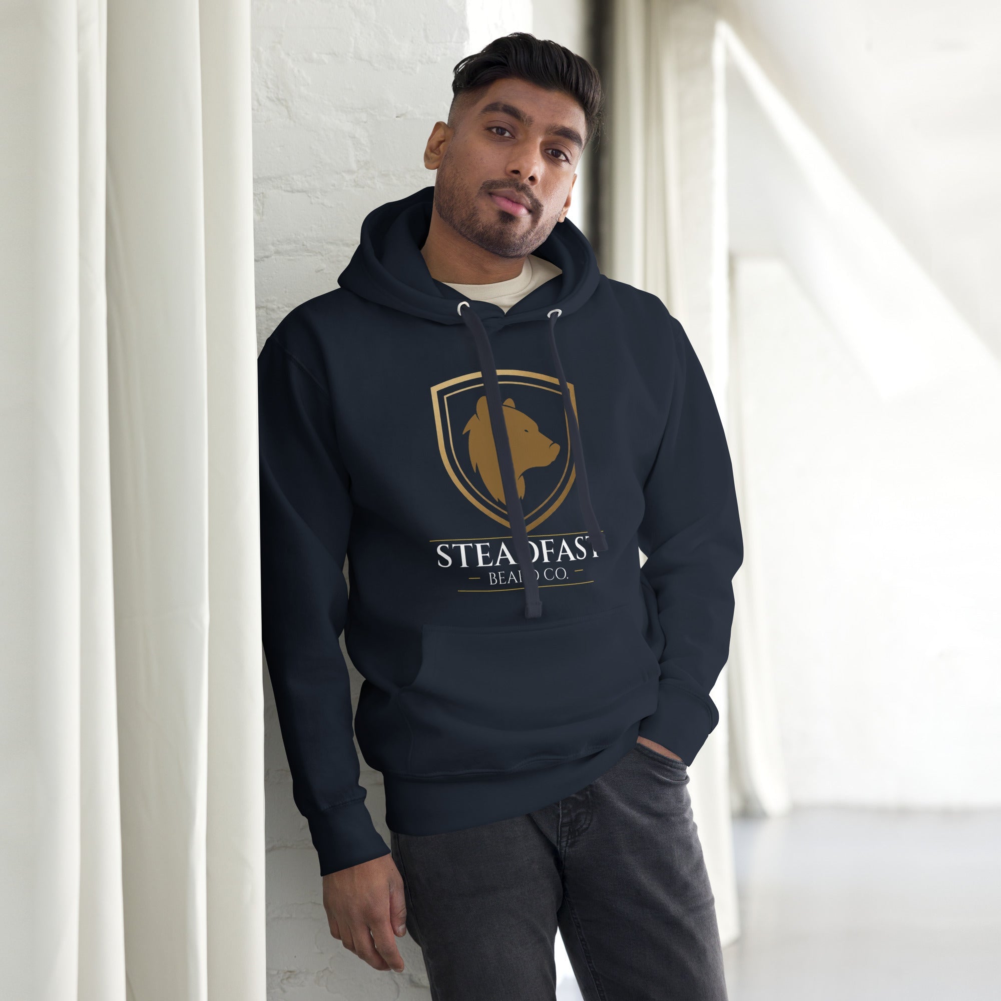Steadfast Beard Co. Big Bear Logo with Motto Unisex Hoodie - Steadfast Beard Co.