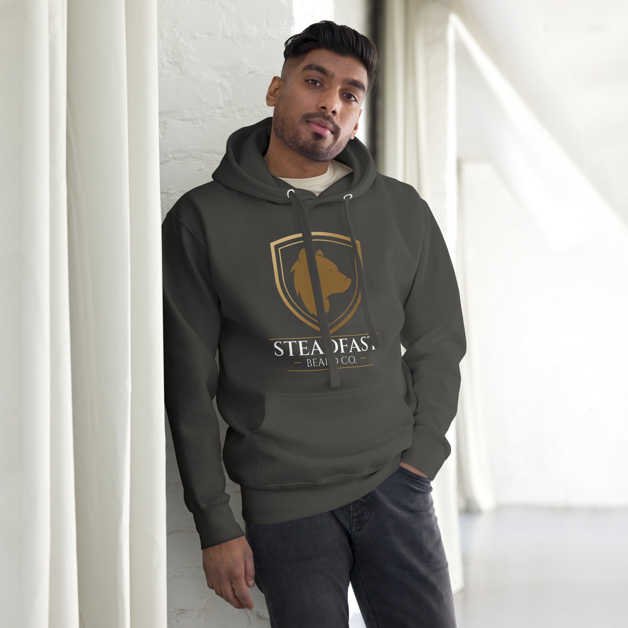 Steadfast Beard Co. Big Bear Logo with Motto Unisex Hoodie - Steadfast Beard Co.