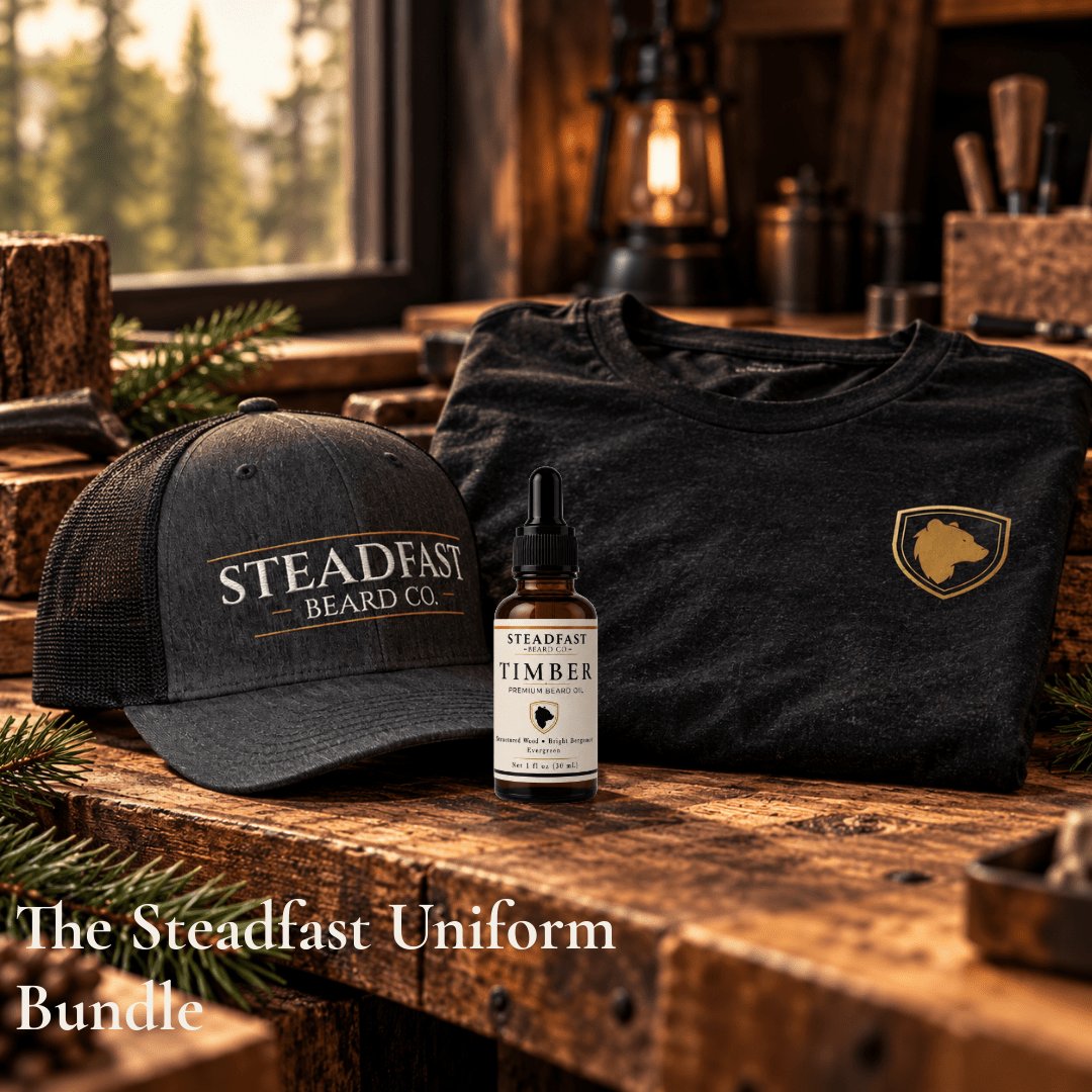 The Steadfast Uniform | Beard Oil, T-Shirt & Hat Bundle for Men - Steadfast Beard Co.