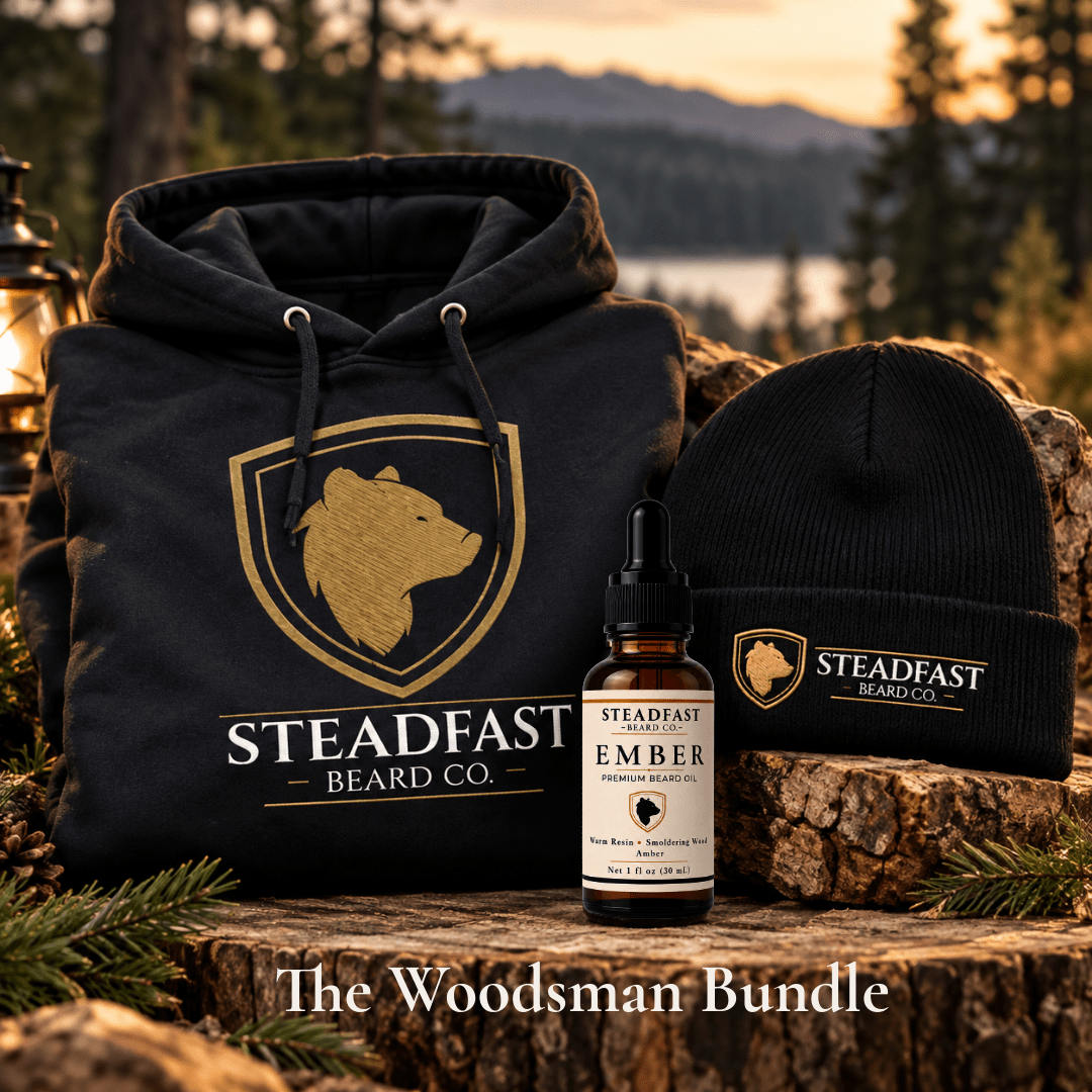 The Woodsman Bundle | Hoodie, Beanie & Beard Oil Gift Set for Men - Steadfast Beard Co.